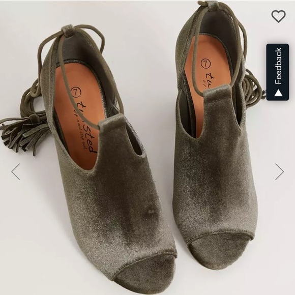 Velvet peep toe heel 9 - Picture 5 of 6